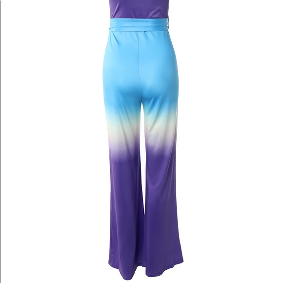 NWT- ⭐️⭐️Host Pick ⭐️⭐️‼️‼️Women’s Ombre Jumpsuit W/Belt/bag.NWT. Sizes L/XL. - Picture 8 of 16